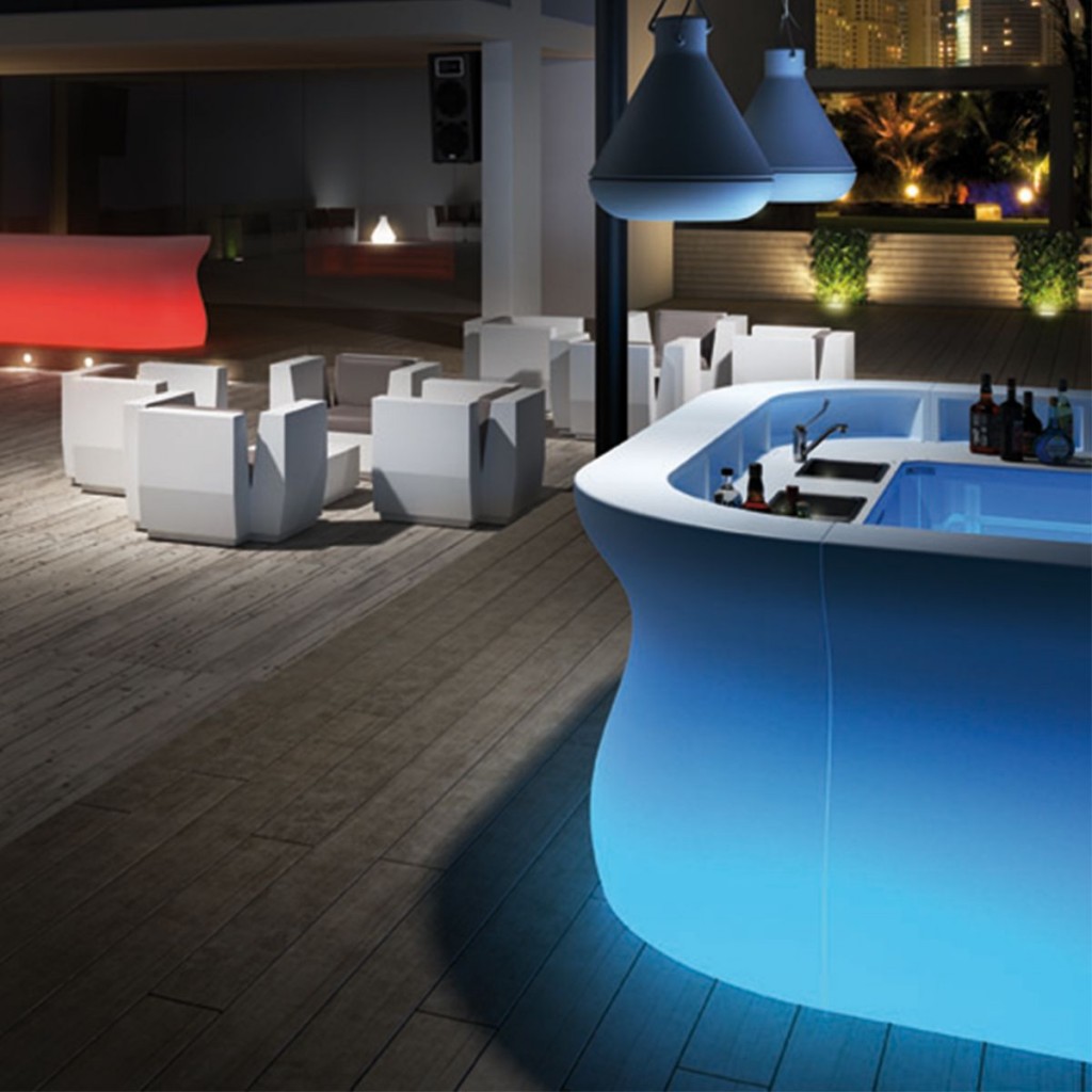 Modul receptie cu iluminare din polietilena Bartolomeo Corner Light - Nuovo Design